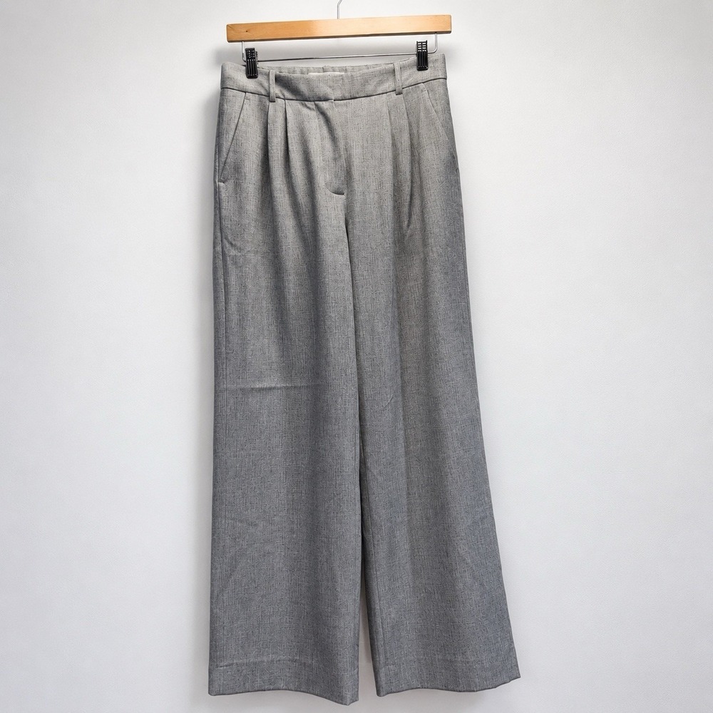 Abercrombie & Fitch Gray Pleated Wide Leg Trouser Pants Size 28